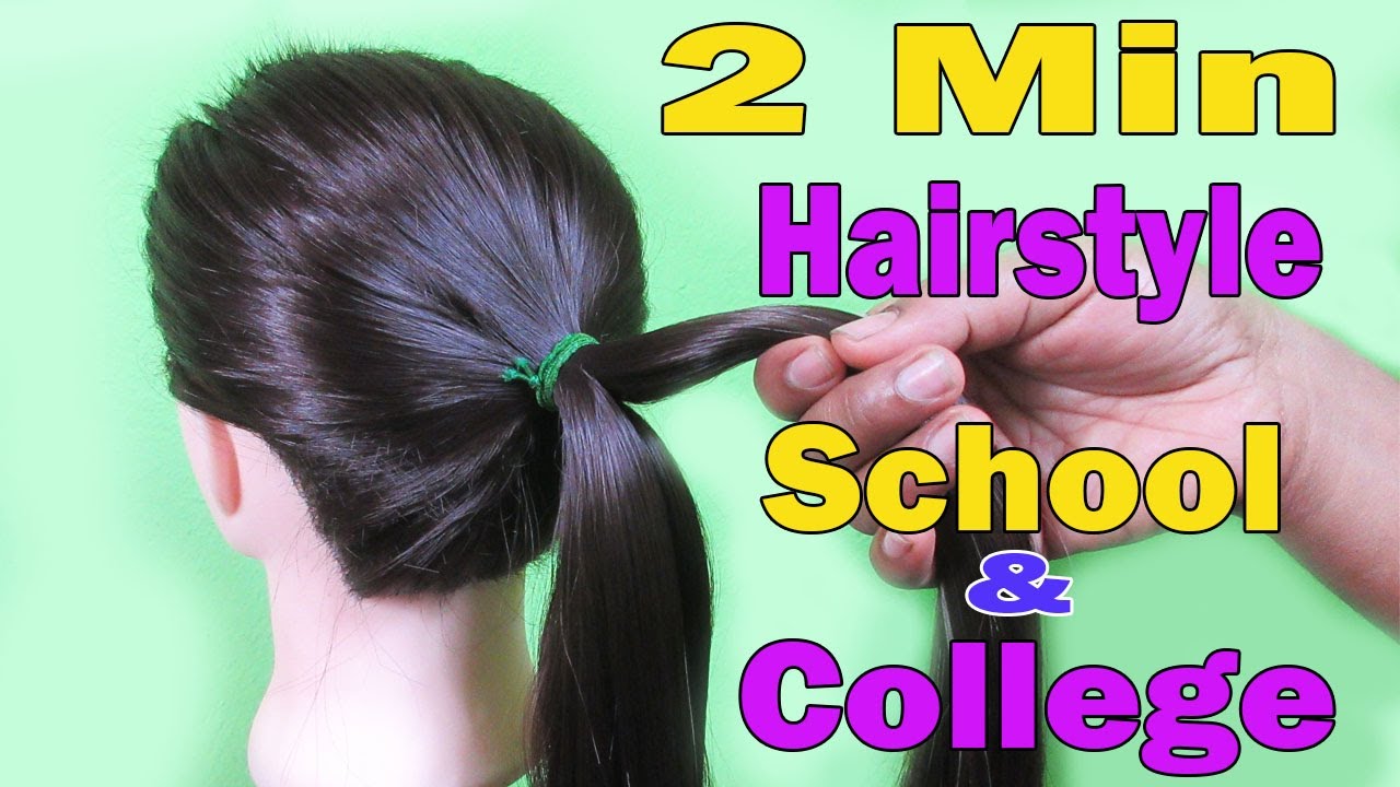 2 Min EASY Hairstyle Tutorial for Medium Hair - DIY Quick Easy Hairstyle For School, College & Work