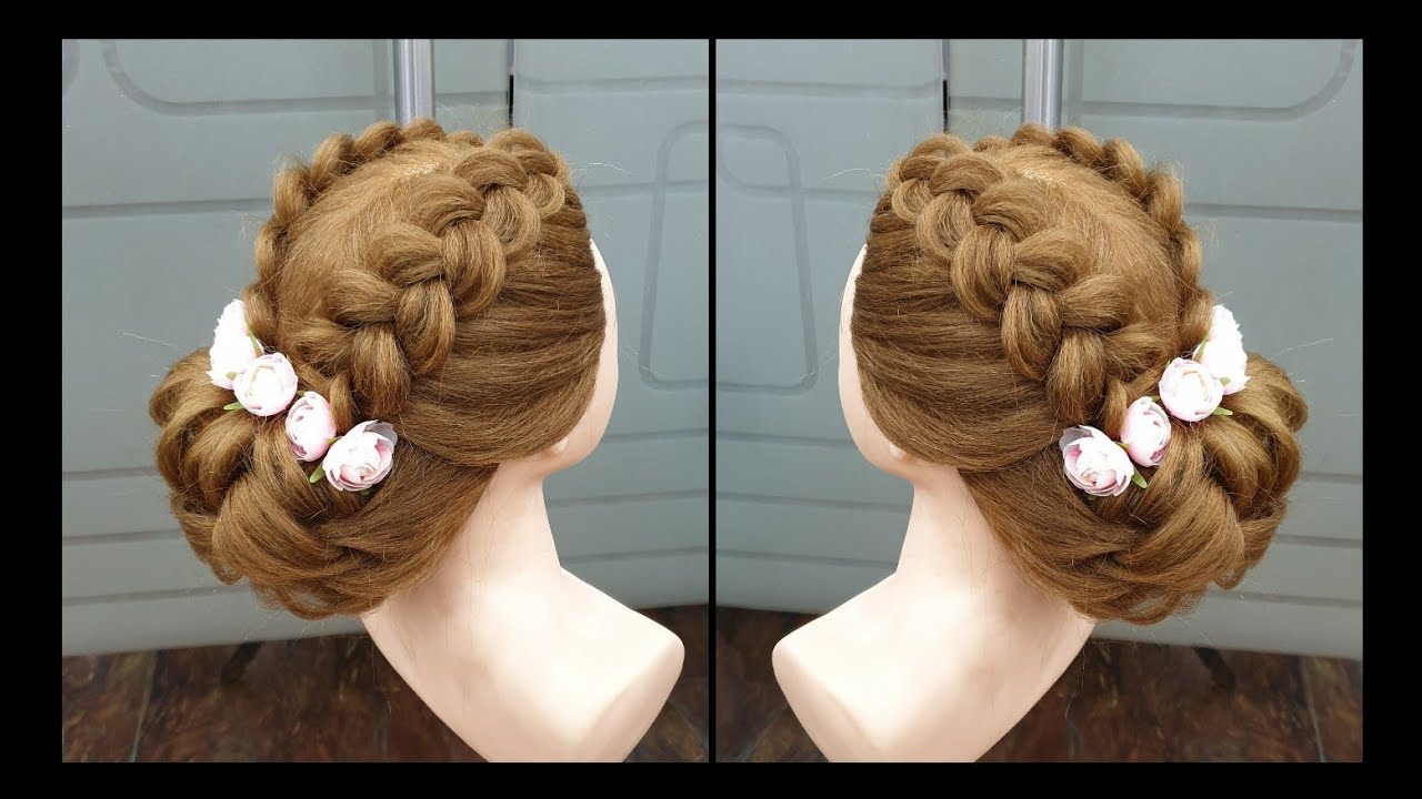 DUTCH BRAIDED BUN || Easy Hairstyle Tutorial || Wedding Hairstyles || Hairstyles for girls || Bun