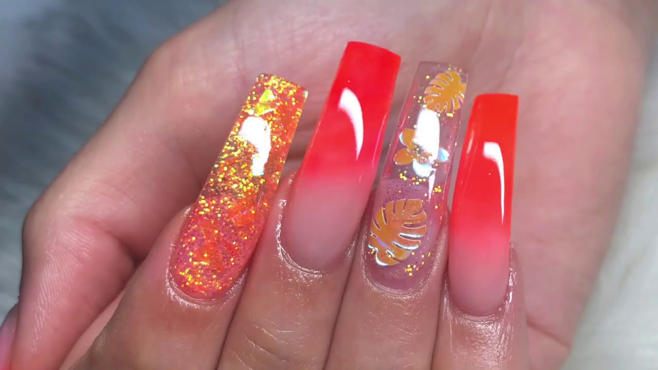 Summer Nails | Double Dip & Glow4Me Cosmetics Review | Acrylic Nails Tutorial