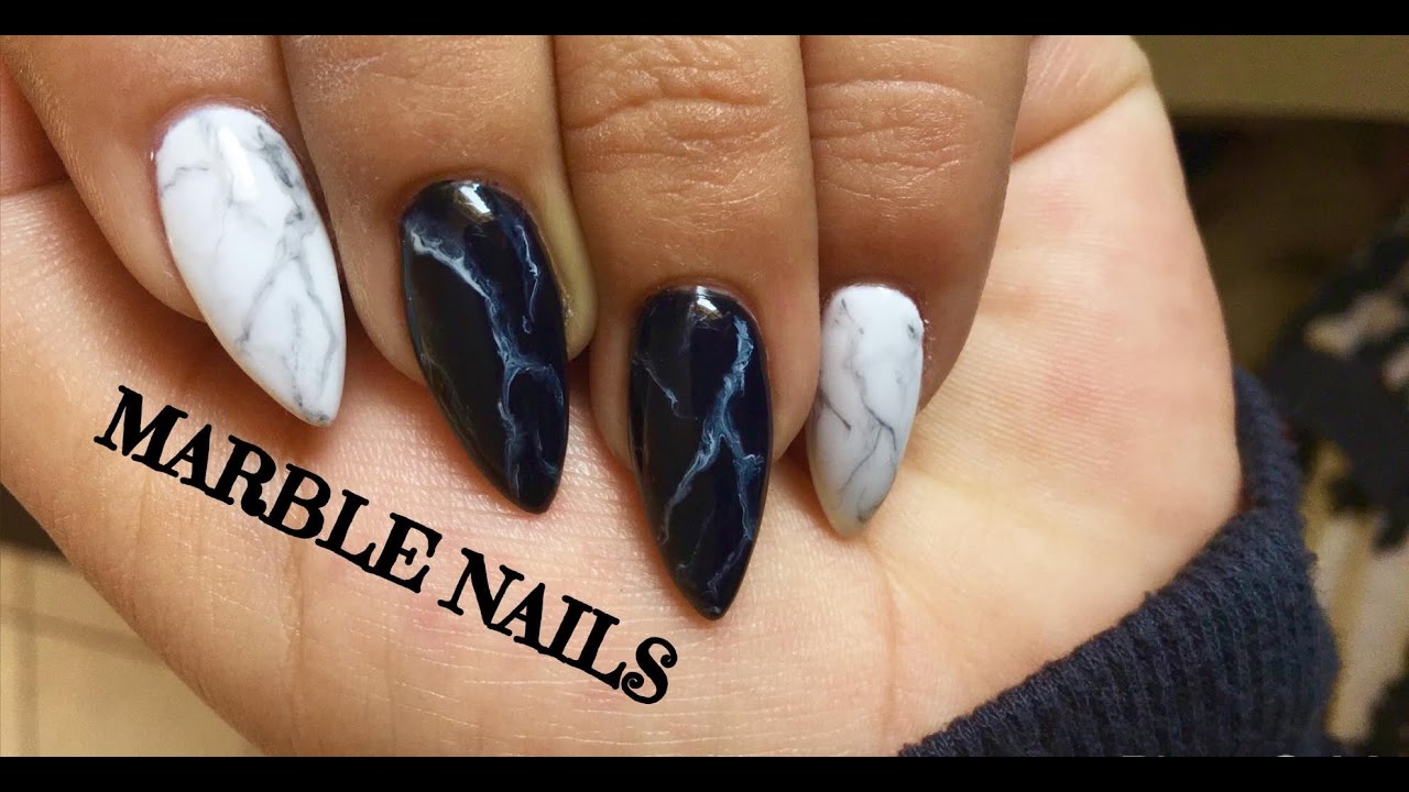 marble nails - tutorial