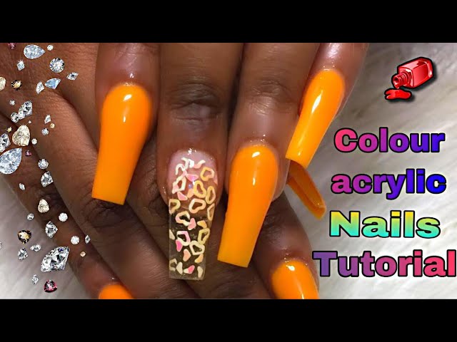 COLOUR  ACRYLIC NAILS TUTORIAL