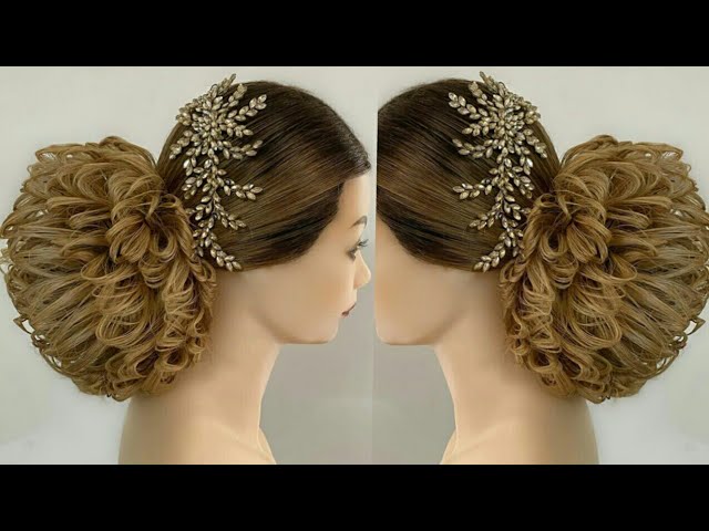 bridal joda bun hairstyle,messy bun hairstyle tutorial,bridal easy hairstyle vedio,trending hairstyl