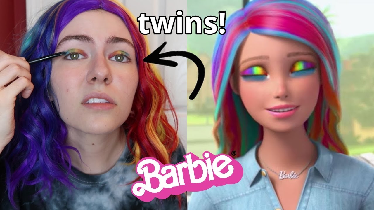 I Tried Following A Barbie Vlogs Rainbow Makeup Tutorial