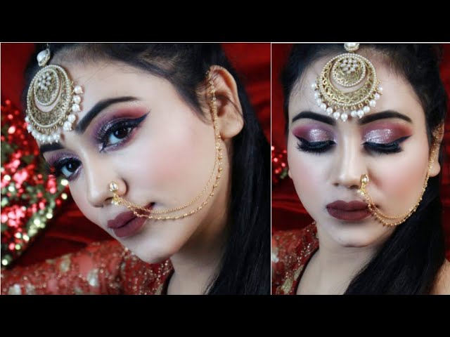 HD Reception Makeup || Traditional Indian Wedding Guest Makeup Tutorial || Full Waterproof Makeup