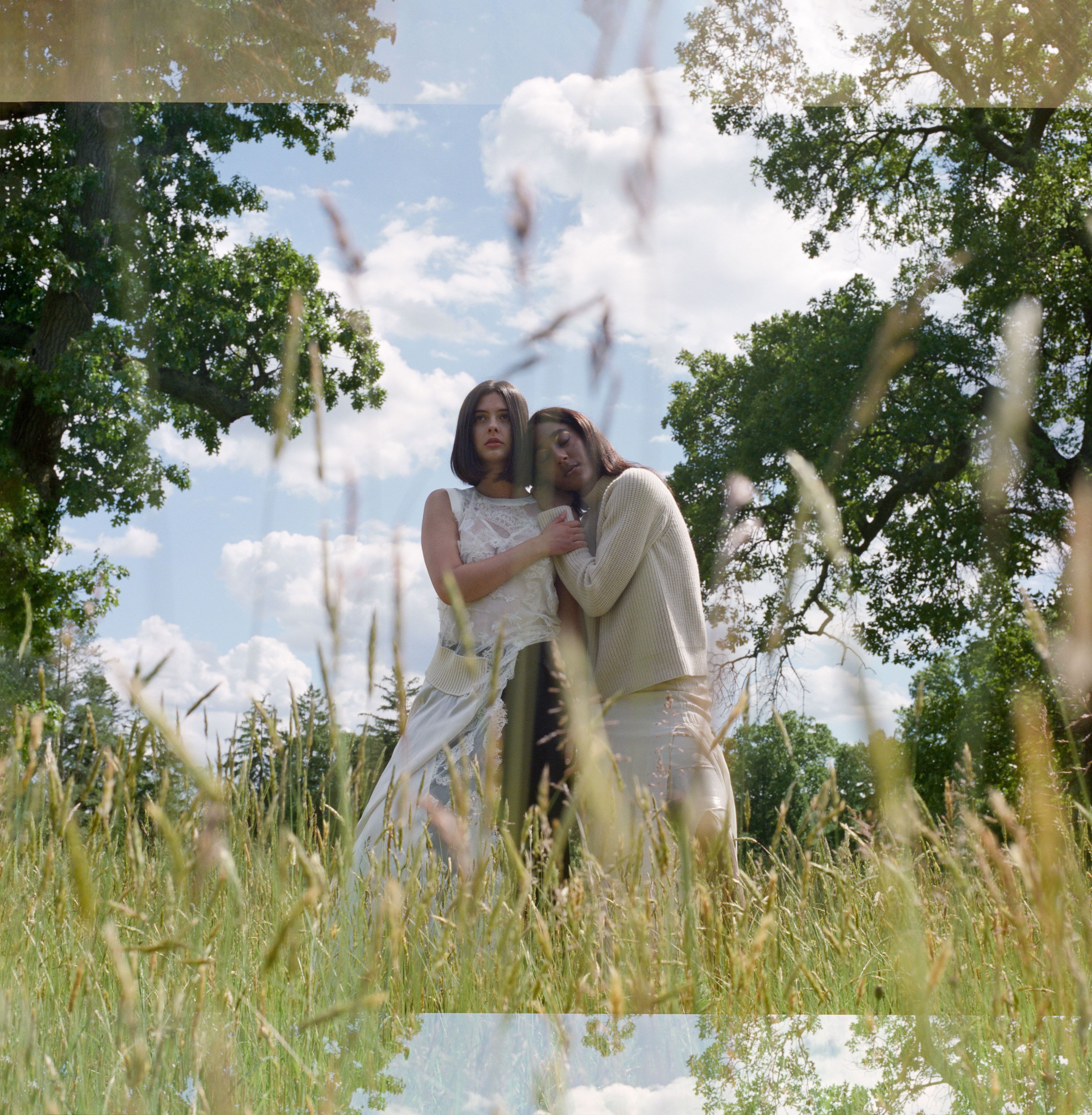 two women in field